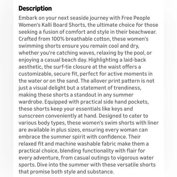 Free People Kalli Board Shorts in Sand Combo- NWT S - Picture 7 of 8